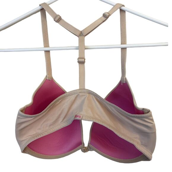 Victoria's Secret Pink Wear Everywhere Lightly Lined Push Up Bra Nude Size 32DD - Picture 2 of 6